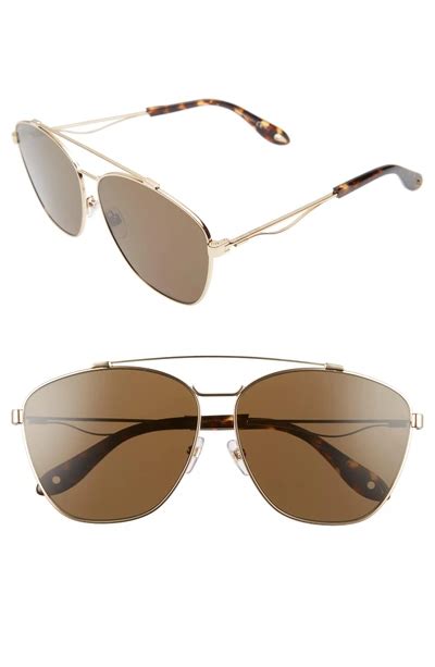 Givenchy 65mm Round Aviator Sunglasses 